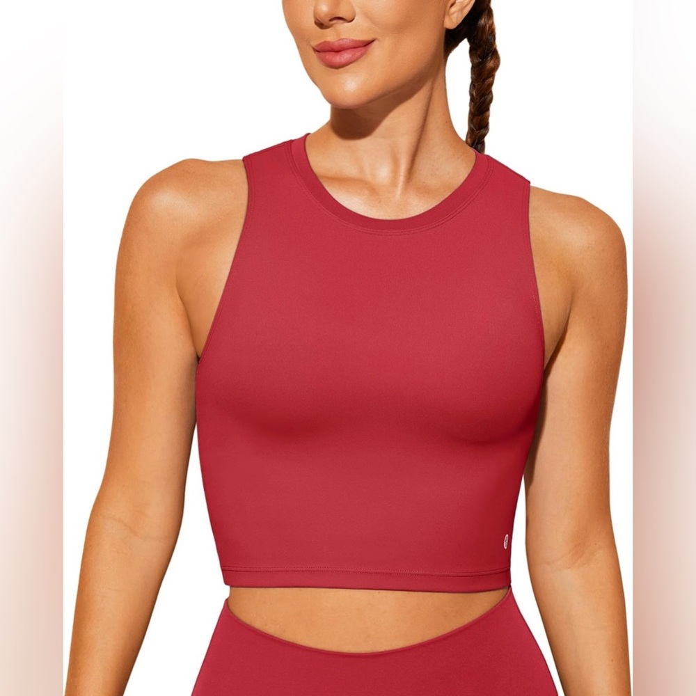 Natural Feelings Sports Bras for Women,Sleeveless Fitness Crop Tops, Red - NWT
